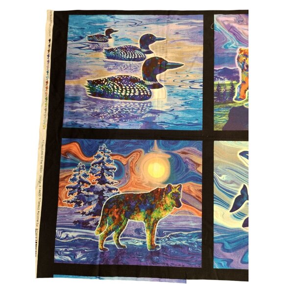 Creatures Of The Wild Quilting Fabric Panel Colorful Wildlife Scenes Teresa Asco - Picture 13 of 14